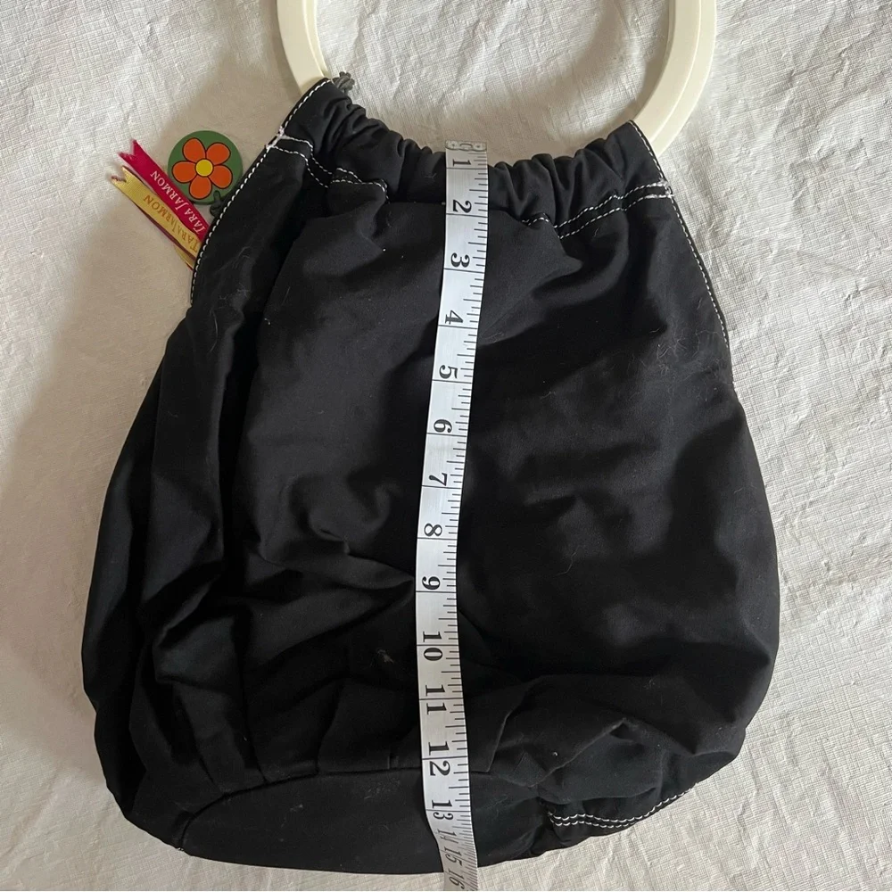 Tara Jarmon x Target Hobo Boho Bag Big Lucite Handles Canvas Tote hearts